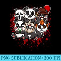 my little horror crew halloween pandas - unique sublimation patterns