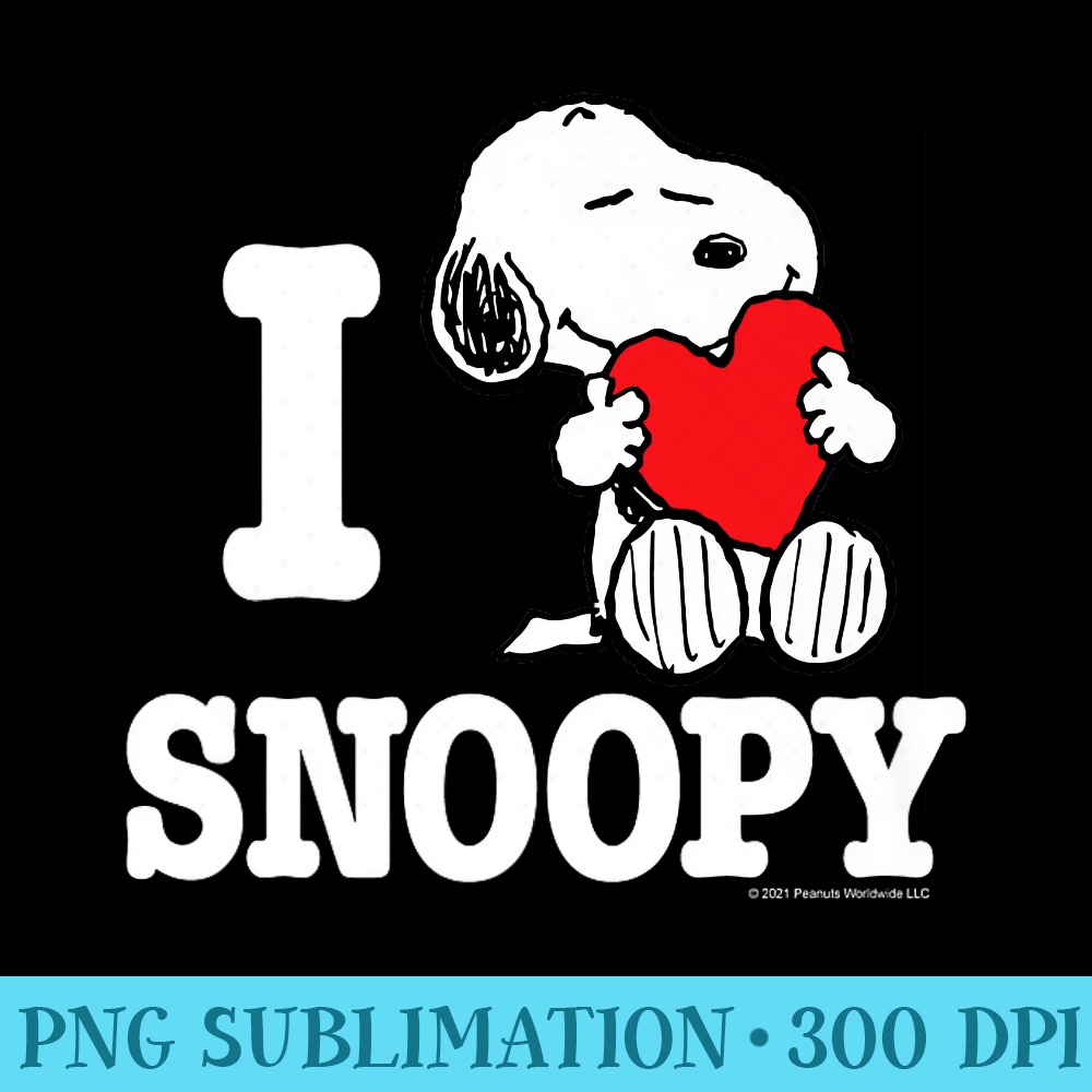 Peanuts - Valentines I Love Snoopy Premium - PNG Graphics - Perfect for Personalization