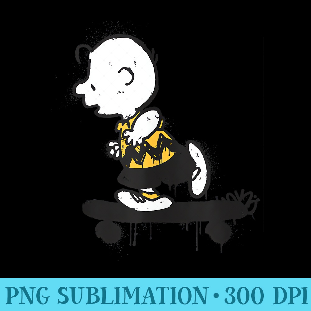 Peanuts Charlie Brown Skateboard Graffiti - Printable PNG Graphics - Unleash Your Inner Rebellion