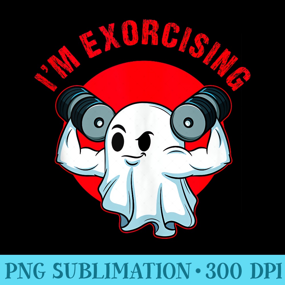 Halloween Ghost Gym Workout Funny Horror Boo - Digital PNG Artwork - Unique And Exclusive Designs