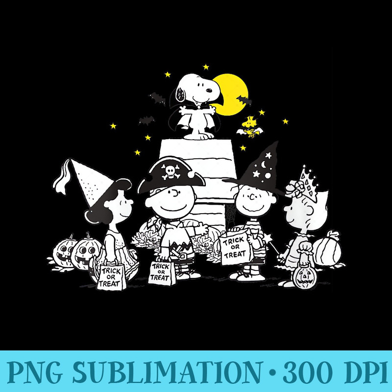 Womens Peanuts Halloween Group - PNG Clipart - Lifetime Access To Purchased Files