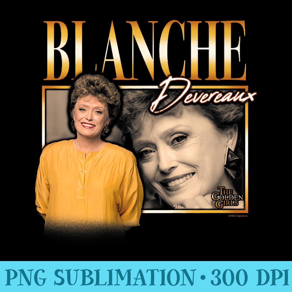 The Golden Girls Iconic Blanche Devereaux 90s Retro Portrait Premium - PNG Clipart - Transform Your Sublimation Creations