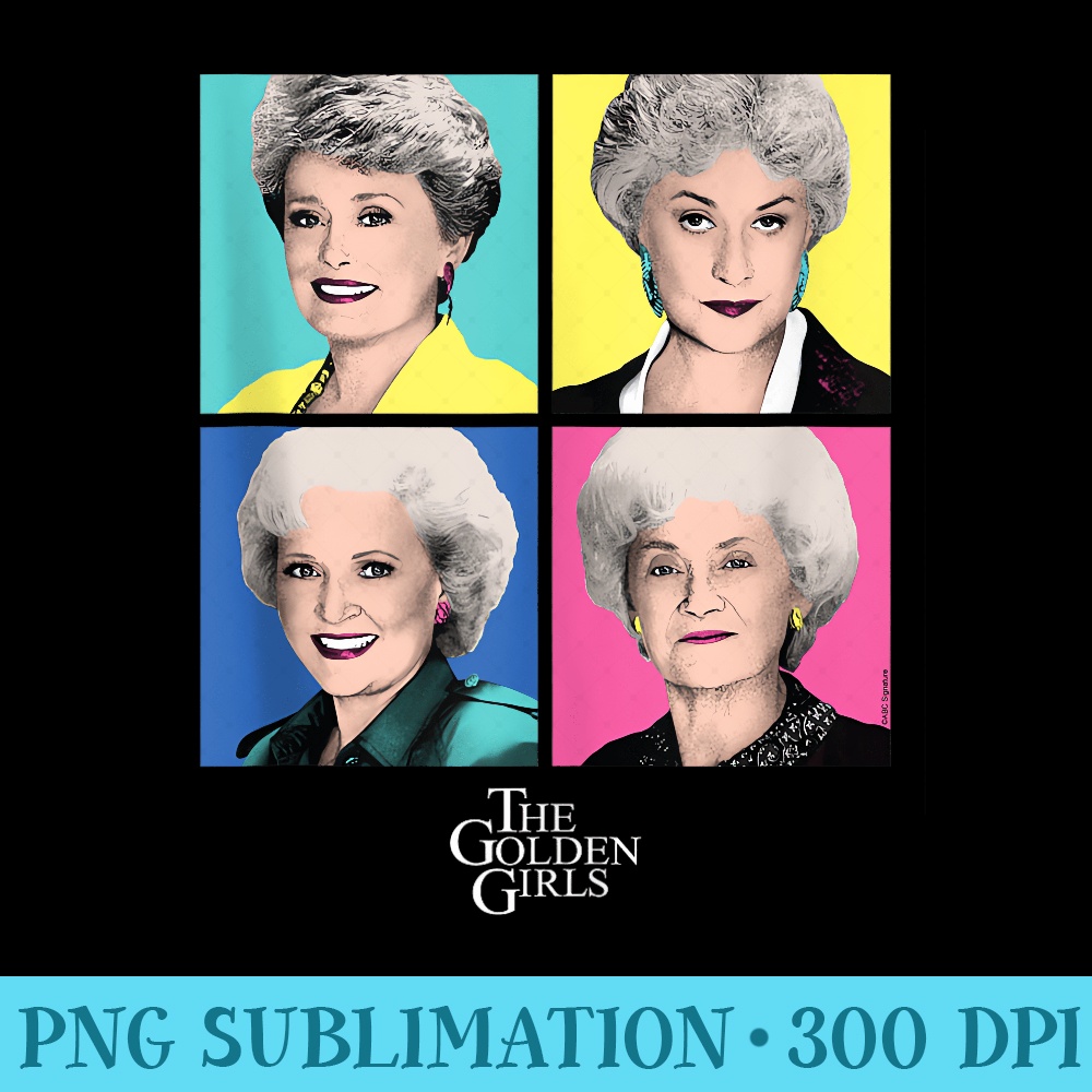 Golden Girls Pop Art - Ready To Print PNG Designs - Easy-To-Print And User-Friendly Designs