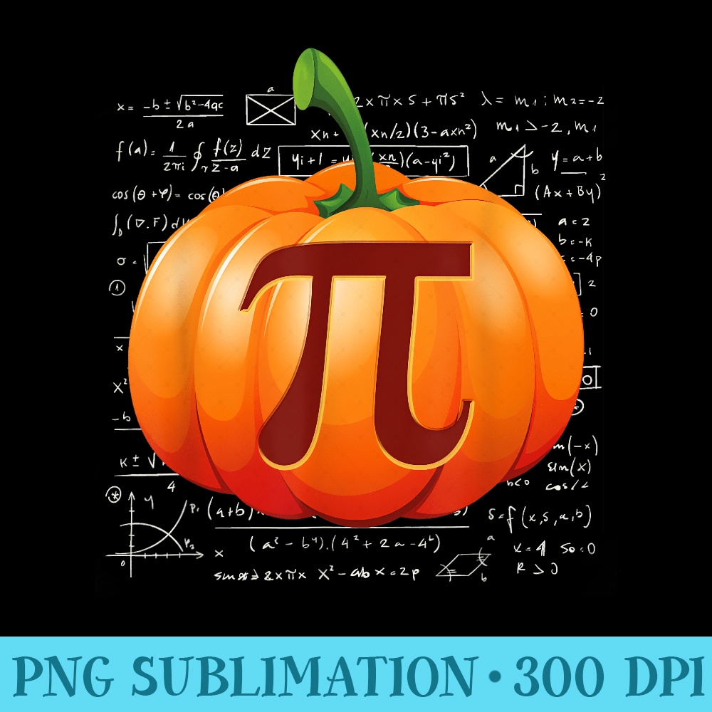 Pumpkin Pie Math I Funny Halloween Thanksgiving Pi Day - Printable PNG Graphics - Spice Up Your Sublimation Projects