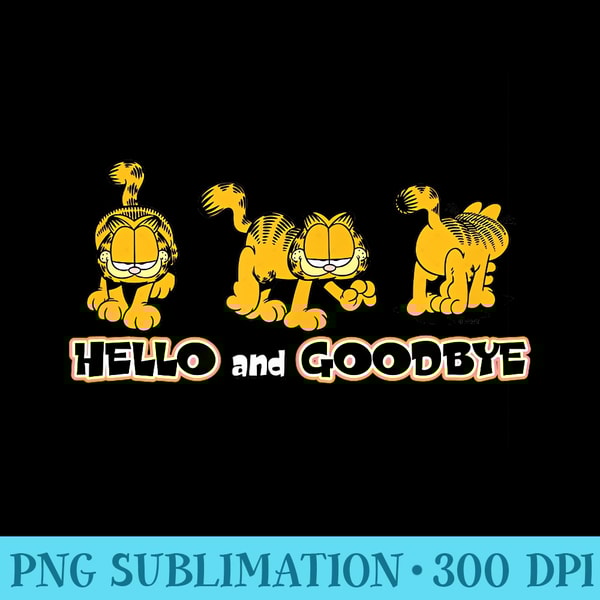 Garfield Hello And Goodbye - Printable PNG Images | Inspire Uplift