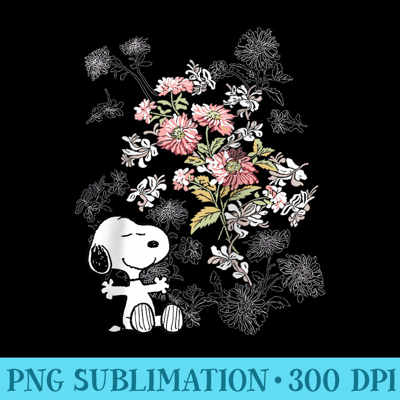 Peanuts Snoopy Flowers Raglan Baseball - PNG Download - Unleash Your Creativity