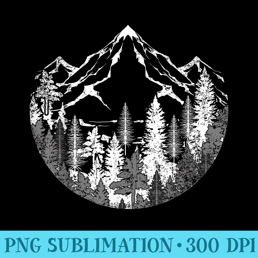 Wildlife Forest Hiking Mountains Outdoor Trees Nature Forest - Ready To Print PNG Designs - Lifetime Access To Purchased Files