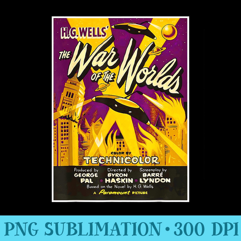 War of the Worlds Halloween T Sci Fi Horror - Unique Sublimation patterns - Lifetime Access To Purchased Files