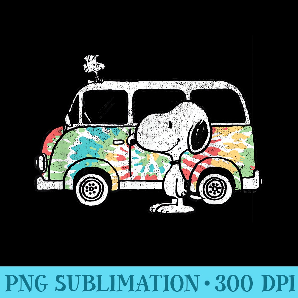 Peanuts - Tie Dye Van - Sublimation PNG Designs - Create with Confidence