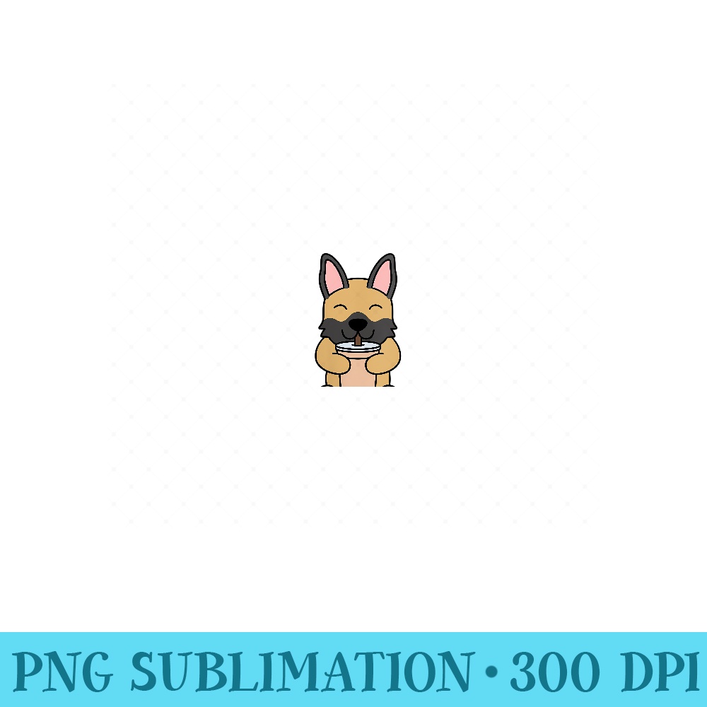 s Bubble Milk Tea German Shepherd Boba Dog - Download Shirt PNG - Instantly Transform Your Sublimation Projects