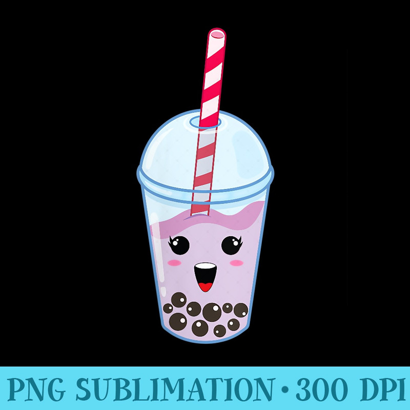 s Kawaii Boba Milk Tea Cute Taro Bubble Tea Lover - Sublimation clipart PNG - Instantly Transform Your Sublimation Projects