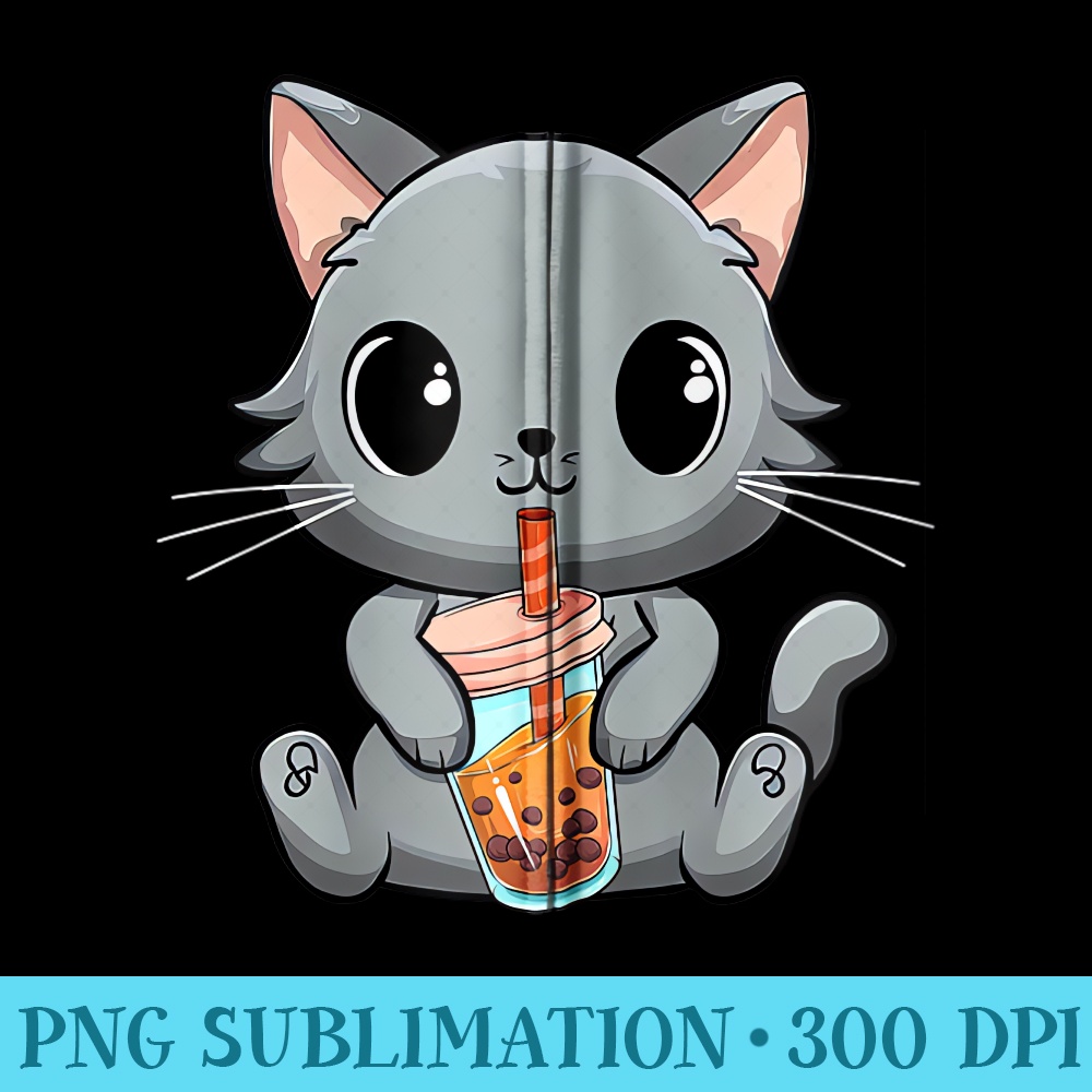 Cat Boba Tea Bubble Tea Kawaii Anime Japanese Girl n - PNG Download - Add a Festive Touch to Every Day