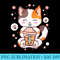 Cat Boba Tea Bubble Tea Kawaii Anime Japanese Neko Girl n - Shirt Design PNG - Unleash Your Inner Rebellion