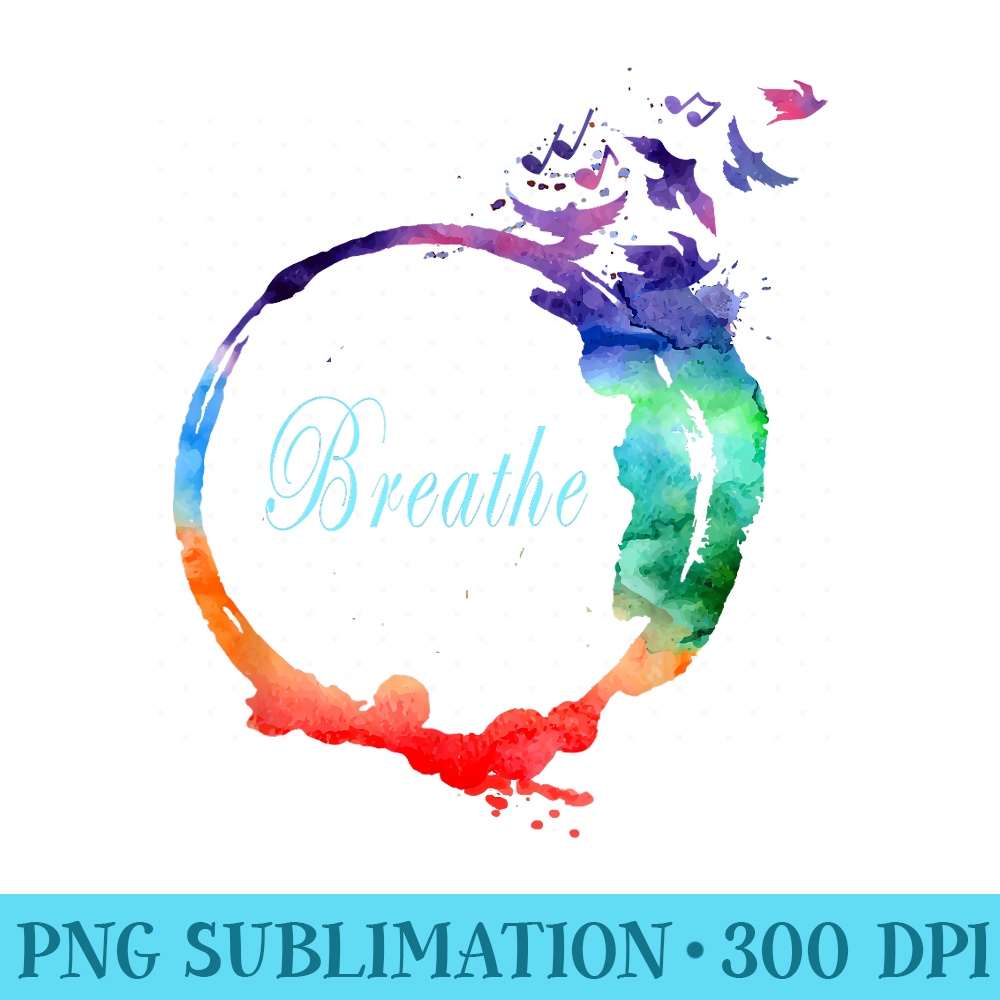 Breathe Cool Heavenly Breath Nature Yoga Design - PNG Download Gallery - Enhance Your Apparel with Stunning Detail