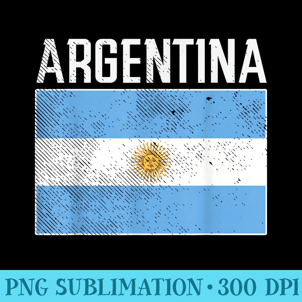 Distressed Argentina Flag Flag Soccer Fan Men - PNG Download Artwork - Fashionable and Fearless