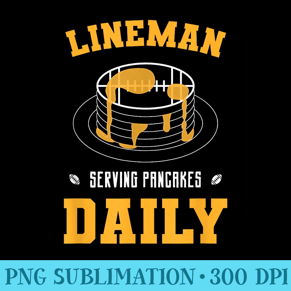 Football Lineman, Serving Pancakes Daily - PNG Download Icon - Limited Edition And Exclusive Designs