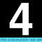 Number 4 Numbered Number on Back - PNG Download Illustration - Lifetime Access To Purchased Files