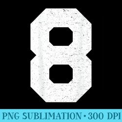 jersey uniform number 8 white block lettering - sublimation backgrounds png