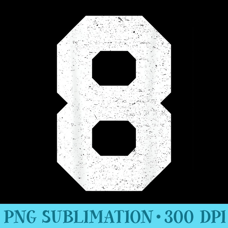 Jersey Uniform Number 8 White Block Lettering - Sublimation backgrounds PNG - Trendsetting And Modern Collections