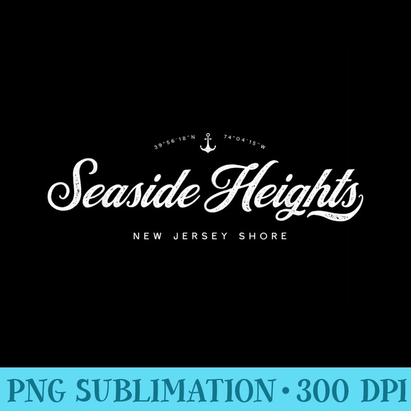 Seaside Heights New Jersey NJ Vintage Retro - Mug Sublimation PNG - Quick And Seamless Download Process