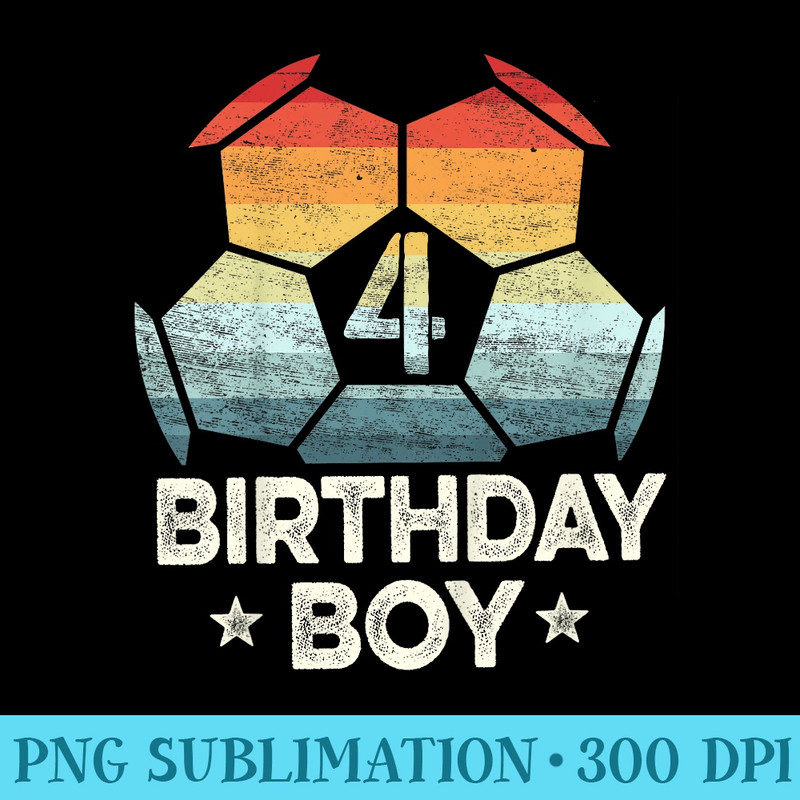4 Year Old Soccer Player 4th Birthday Fourth Bday - Unique Sublimation patterns - Fashionable and Fearless