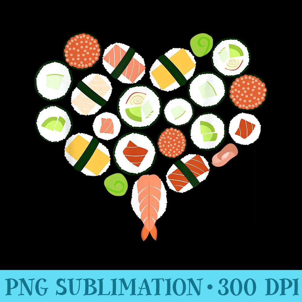 Sushi Heart I Love Sushi Design - PNG File Download - Capture Imagination with Every Detail