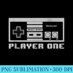 nintendo nes controller player one 8-bit - png picture download