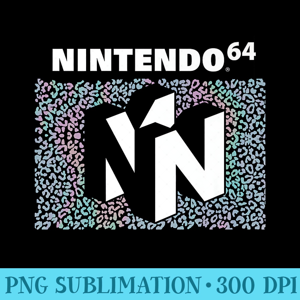 Nintendo Classic N64 Rainbow Cheetah Print Logo Premium - PNG Art Files - Perfect for Sublimation Art
