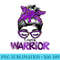 Lupus Awareness Warrior Messy Bun s Purple Ribbon - Sublimation clipart PNG - High Resolution And Print-Ready Designs