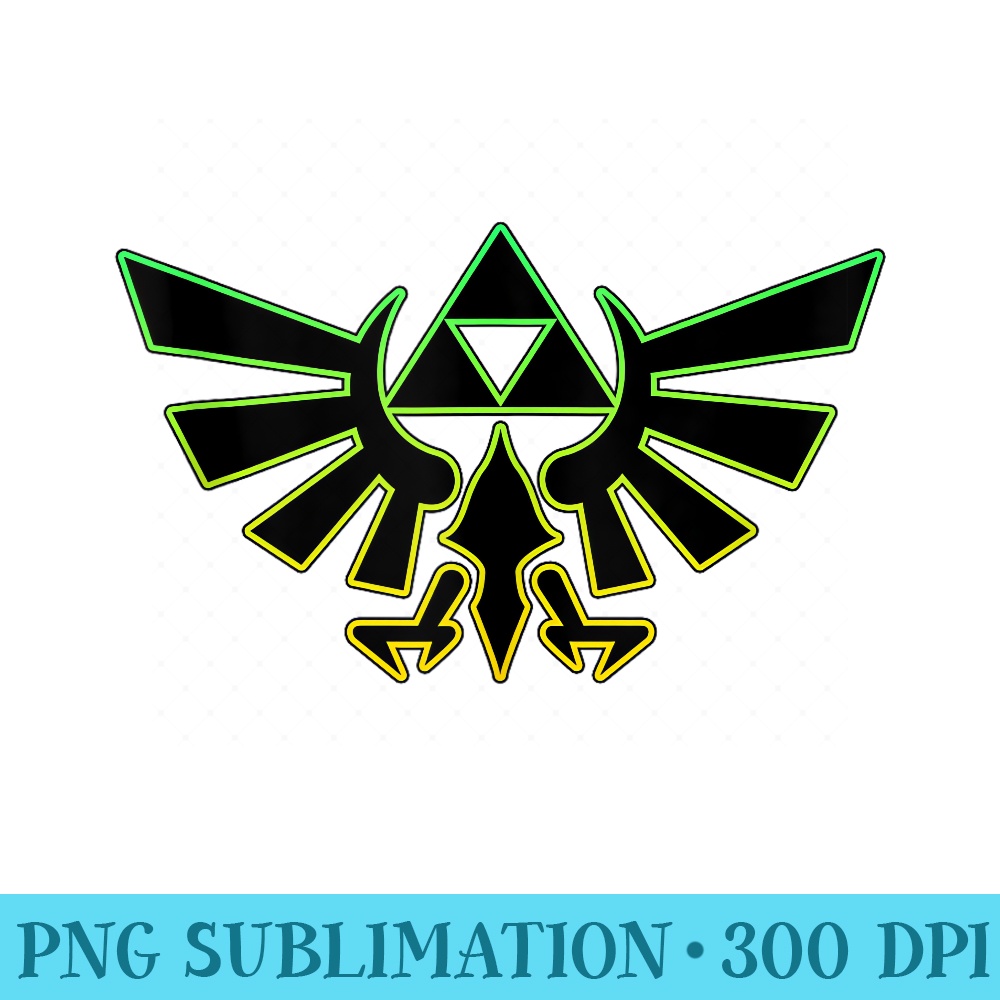 Nintendo Zelda Hyrule Crest Triforce Neon - PNG Design Files - Perfect for Creative Projects
