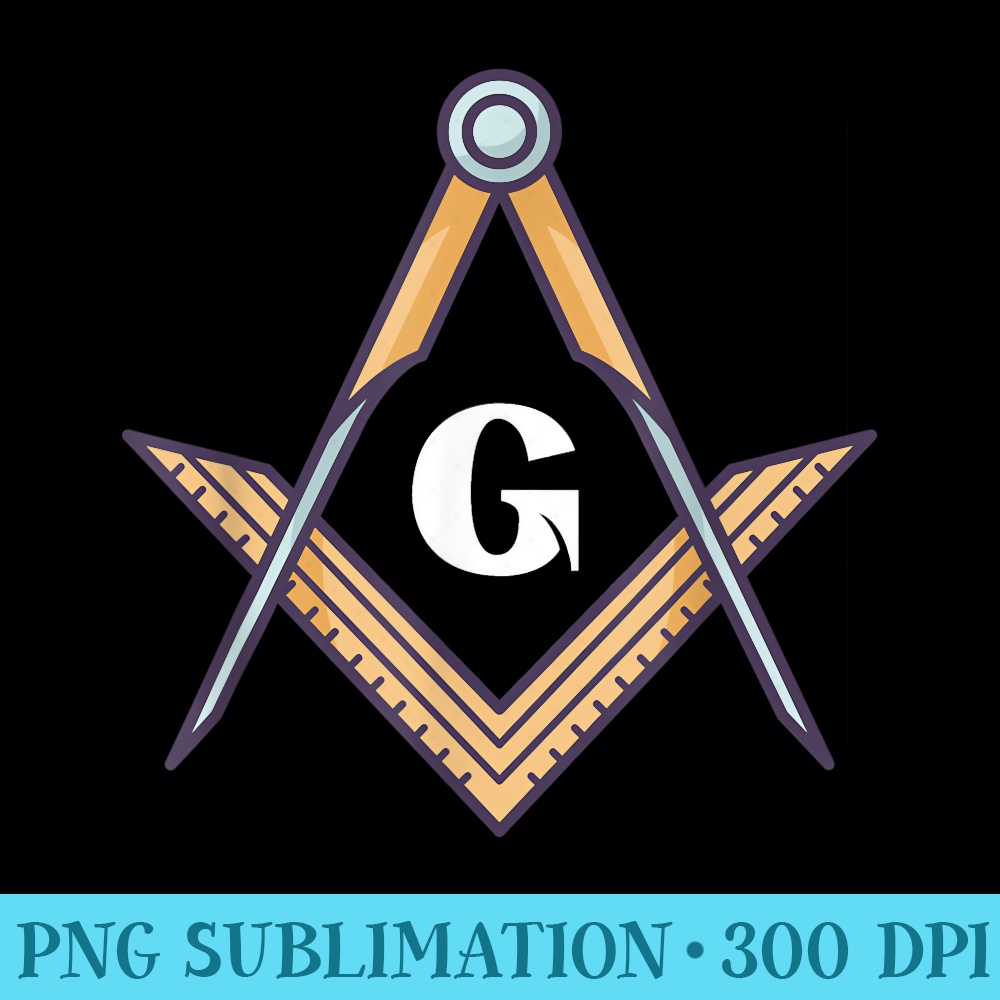 Masonic Square and Compass Freemason - PNG Graphics Download - Perfect for Sublimation Art