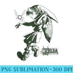 nintendo zelda majora's mask 3d link navi - png download
