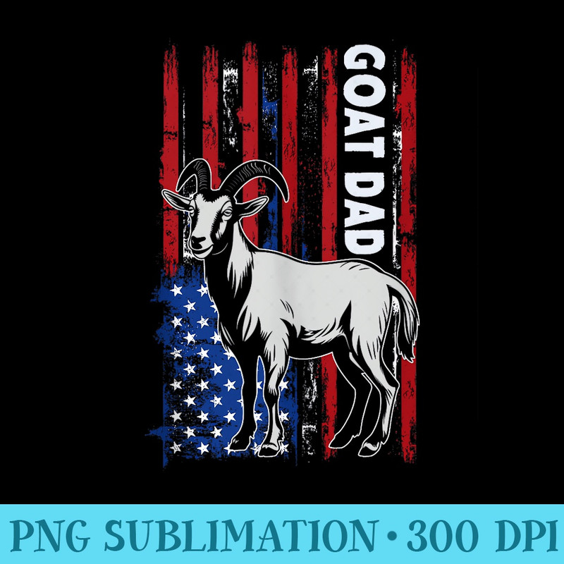 Graphic American USA Flag Goat Dad Patriotic Lover Farmer - PNG Download Source - Vibrant and Eye-Catching Typography