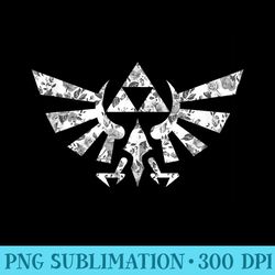 legend of zelda hyrule crest floral triforce - shirt clipart free png