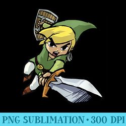 womens nintendo zelda young link cartoon sword leap - sublimation clipart png