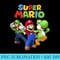 Super Mario Luigi Mario And Yoshi Group Shot - Shirt Drawing PNG - Trendsetting And Modern Collections