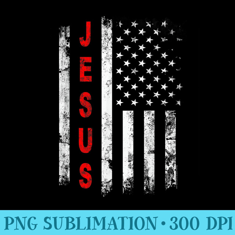 American Flag Jesus Stripes Patriotic Vintage Christian - Shirt Clipart Free PNG - Enhance Your Apparel with Stunning Detail