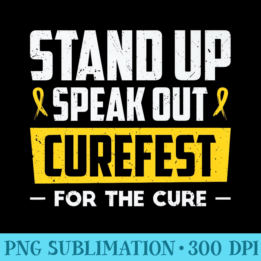 CureFest 2023 CureFest For Childhood Cancer Wear Gold Premium - PNG Download Collection - Enhance Your Apparel with Stunning Detail