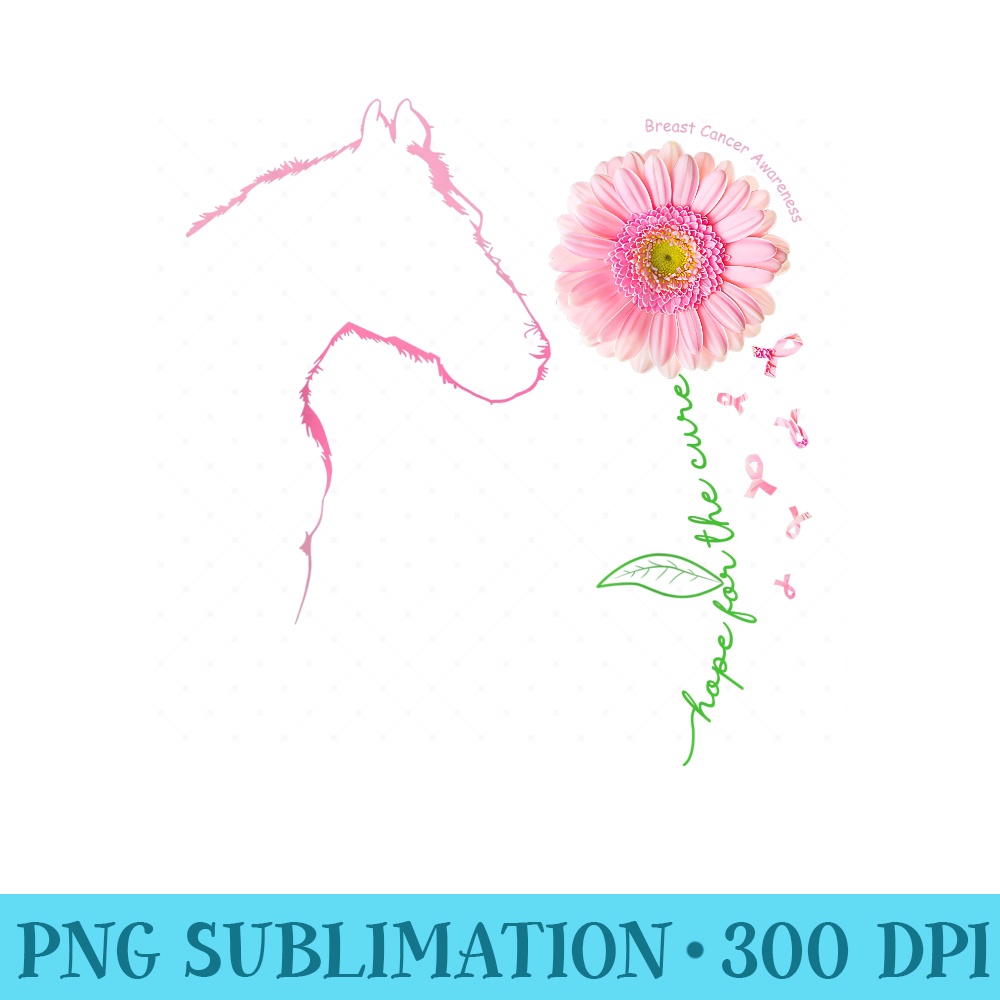 Breast Cancer Awareness Daisy Flower Hope For The Cure Horse - PNG Clipart Download - Instant Access To Downloadable Files