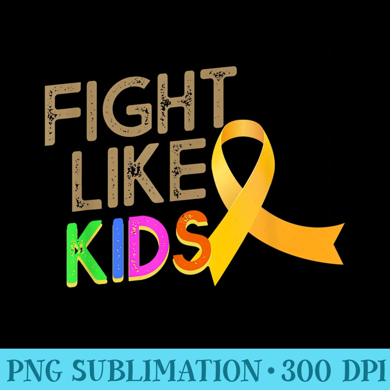 Fight Like Childhood Cancer Awareness Month Yellow - PNG Download Clipart - Premium Quality PNG Artwork