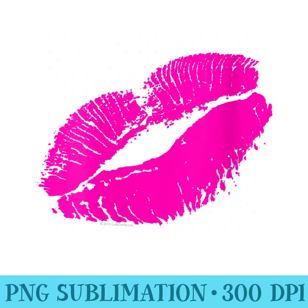 s Hot Pink Lips Lipstick Kiss 80s Retro Band - PNG Download Gallery - Perfect for Creative Projects
