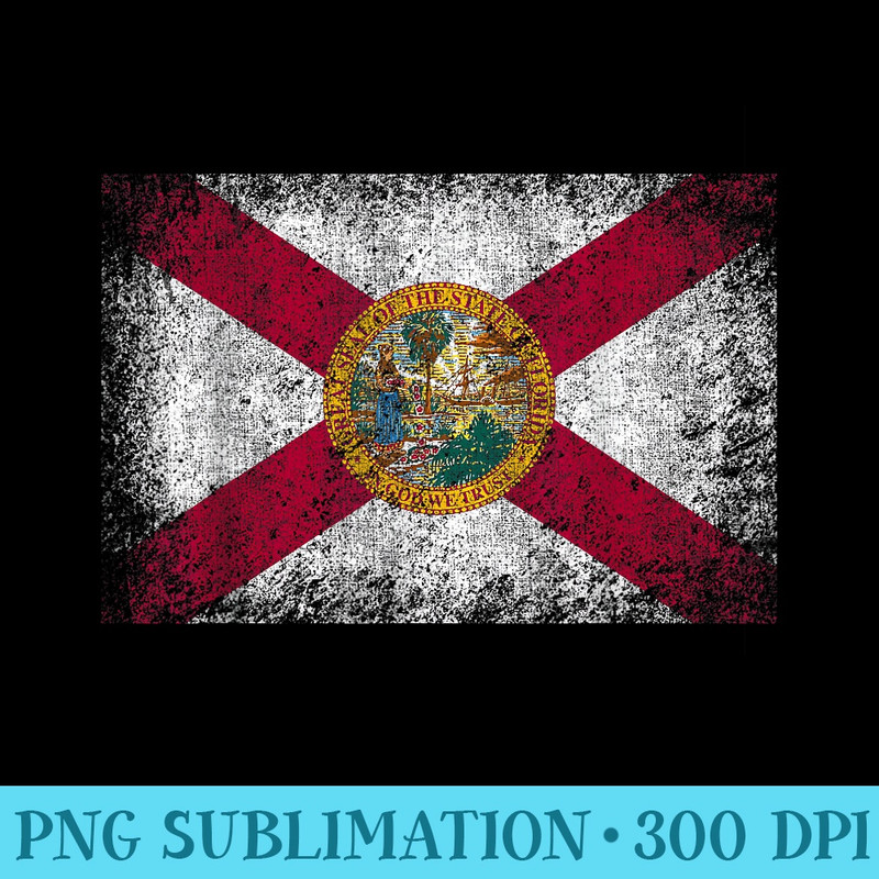 Vintage Grunge State of Florida Flag - PNG Download Design - Capture Imagination with Every Detail