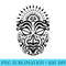 Maori Polynesian Tattoo HAKA Dance Face Mask Head - Shirt Design PNG - Lifetime Access To Purchased Files
