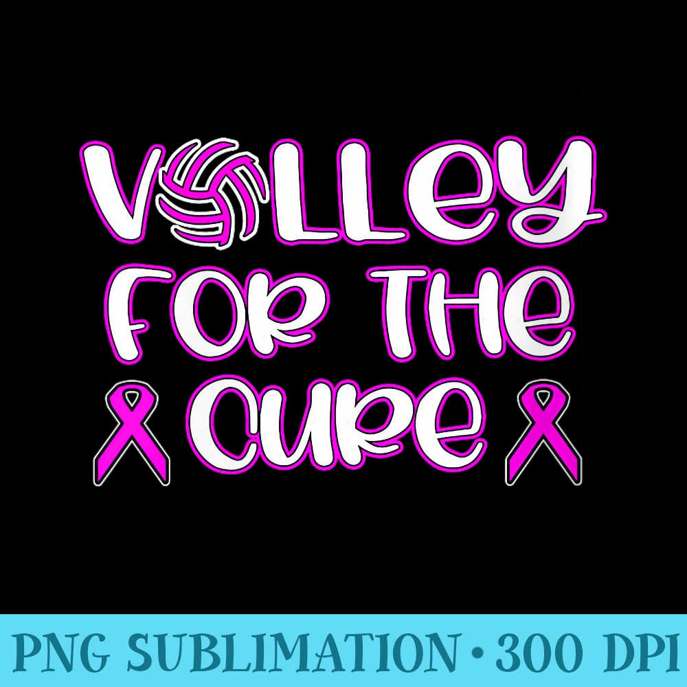 Volleyball Pink Ribbon Breast Cancer Volley For The Cu - PNG Download Icon - Perfect for Personalization