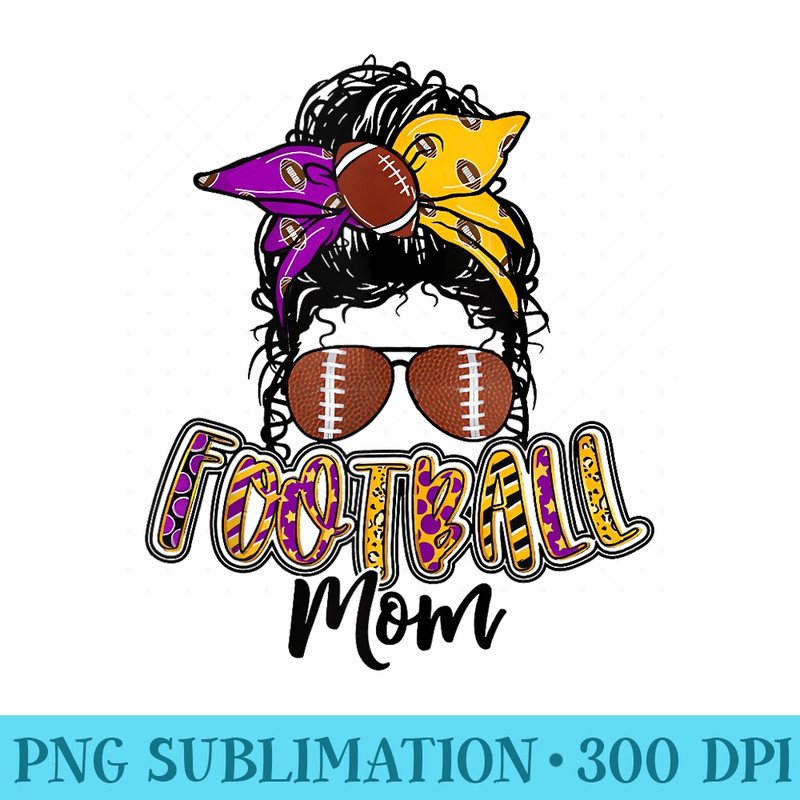 Football Mom Purple and Gold - Sublimation PNG Designs - Instantly Transform Your Sublimation Projects