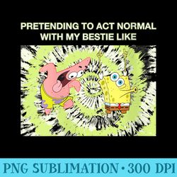 spongebob squarepants pretending with patrick meme - sublimation printables png download