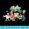 SpongeBob SquarePants Bob Esponja Happy Group Shot - Shirt Artwork PNG - Trendsetting And Modern Collections