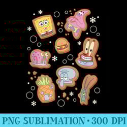 spongebob squarepants christmas gingerbread cookies - png file download