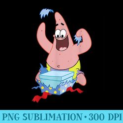 spongebob squarepants patrick star opening presents holiday - shirt artwork download