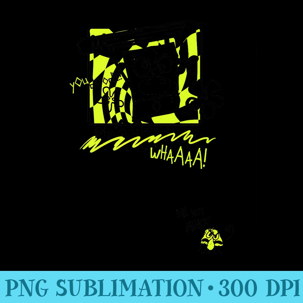 SpongeBob SquarePants Angry DoodleBob Ready To Attack Premium - Shirt Clipart Free PNG - Vibrant and Eye-Catching Typography